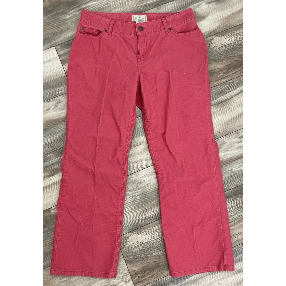 L.L Bean Womens Size 14P Corduroy Corduroy Curvy Fit Office Pants - Picture 1 of 3